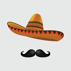 Cinco de Mayo hat and moustache