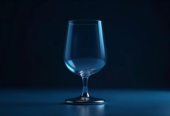 Elegant Glass Captured Against a Serene Dark Background in Soft Lighting. Generative AI