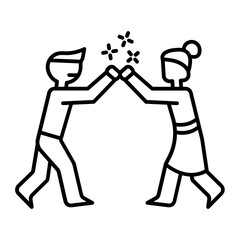 high five outline icon
