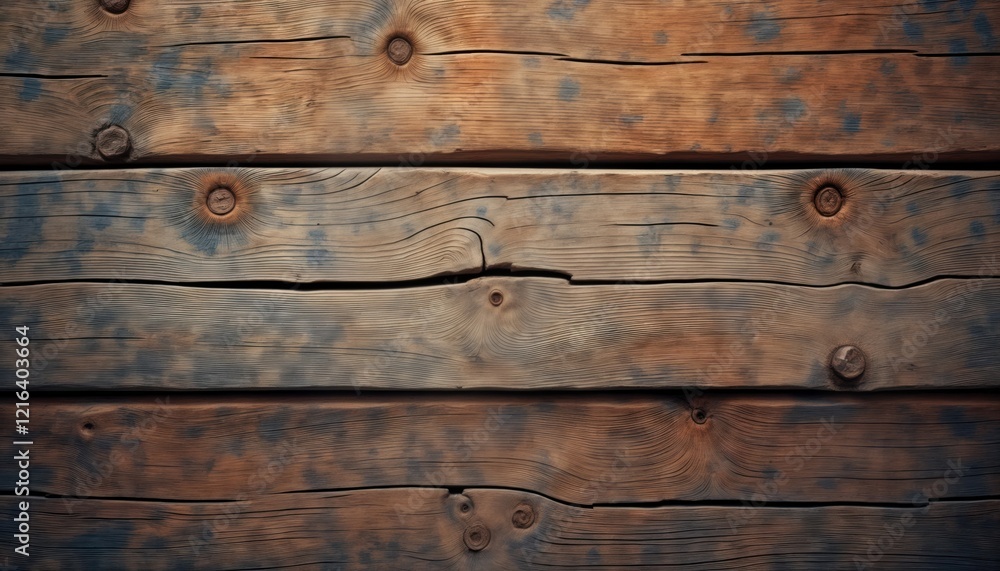 Aufkleber rustic wooden planks show intricate wood grain. aged barn wood paneling features natural colors, rou