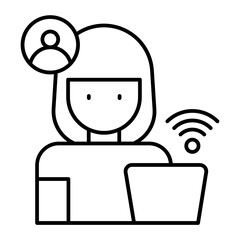 online meeting outline icon