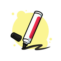 Whiteboard Marker Cartoon Icon Vector Illustration. Isolated background. School office stationery supplies