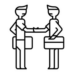 shake hand outline icon