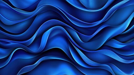 Obraz premium Abstract wavy blue fabric folds