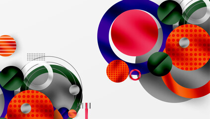 Fototapeta premium Abstract Circle Design with Overlapping Transparent Geometric Shapes