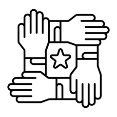 team work outline icon