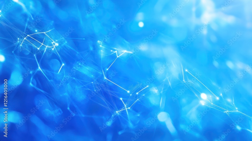 Aufkleber abstract blue network connection digital technology background