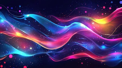Abstract Cosmic Waves: A Symphony of Vibrant Hues