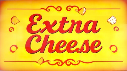  A Vintage-Style Advertisement Poster Featuring a Big Extra Cheese