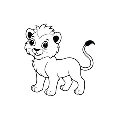 Cute lion cartoon character