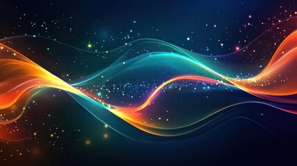 Obraz premium Abstract Glowing Waves: A Symphony of Light and Color
