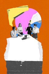 Diverse group of colleagues brainstorming ideas at meeting table, exchanging thoughts and...