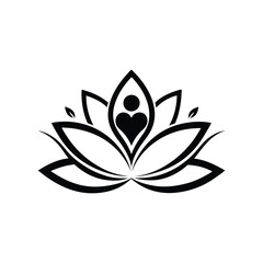 Lotus Flower Yoga Meditation logo icon vector illustration