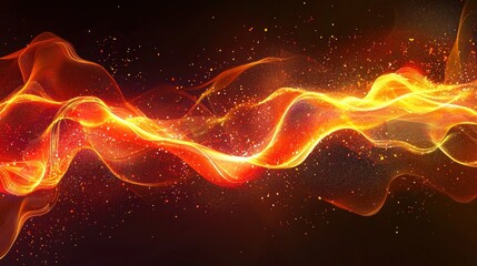 Fototapeta premium Fiery Abstract Wave: A Digital Masterpiece