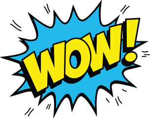Wow comic speech bubble on white background