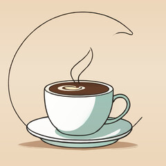 steaming cup of coffee vector illustration