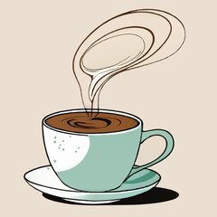 cup of steaming coffee vector illustration