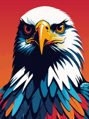 eagle portrait cartoon vector illustration