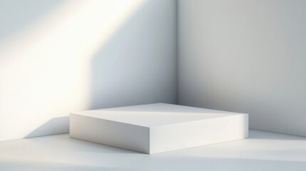 Fototapeta premium a white square on a white surface with a shadow