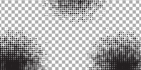 Halftone gradient. Dotted gradient, smooth dots spraying and halftones dot background seamless horizontal geometric pattern vector template set. modern vector ilustration