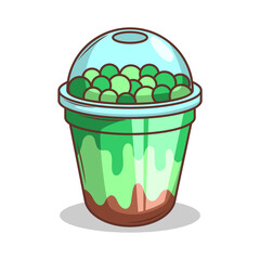 Bubble tea vector  sticker cartoon. hand draw illustration art

