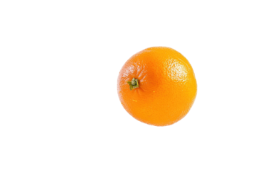 Three oranges are shown in different stages of being peeled. ,on transparent background.