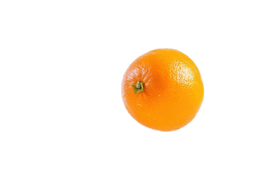 Three oranges are shown in different stages of being peeled. ,on transparent background.