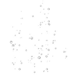 Oxygen air bubbles  flow  in water on white  background.
