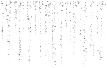 Oxygen air bubbles  flow  in water on white  background.