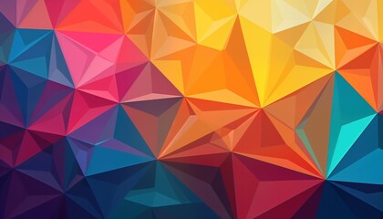 Fototapeta premium Vibrant multicolored abstract background design. Geometric shapes form colorful mosaic pattern. Creative graphic design with various bright colors. Abstract visual art concept. Modern, trendy