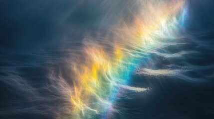 Rainbow Cloud Reflections Serene Water Surface Dreamy Colorscape