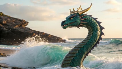 Naklejka premium dragon in water