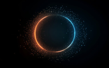 The background of future technology made up of particle elements and rays