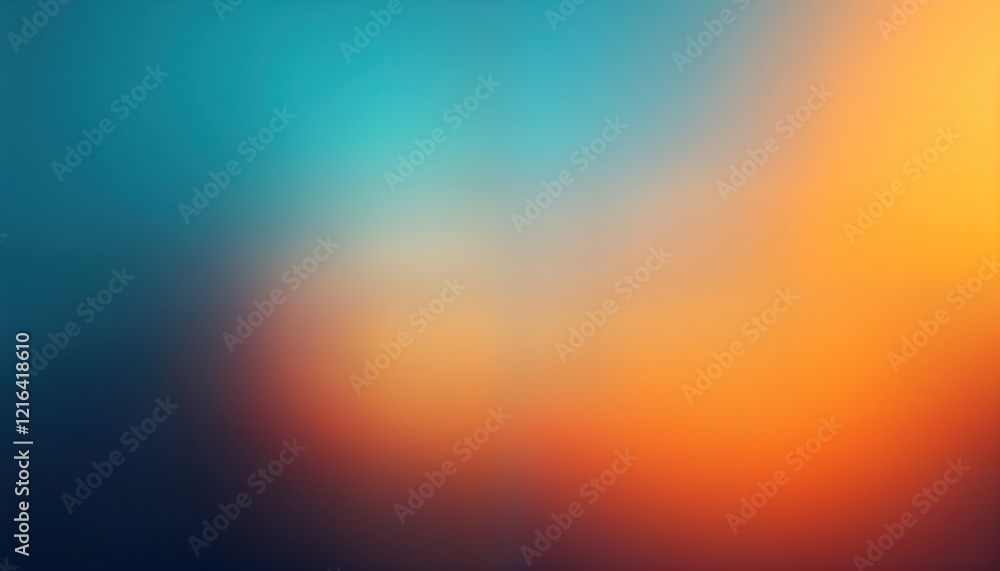 Aufkleber Abstract gradient background. Smooth transitions between vibrant orange and cool blue hues create tranquil and warm ambience. Evokes sense of serenity and creativity ideal for modern artistic designs.
