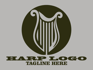 This harp vector illustration features a harp design with elegant curves and vertical strings, an elegant classical musical instrument old harp instrument and beautiful harp classical music accessory