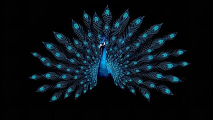 Render a Majestic Peacock with Its Resplendent Tail Fully Fanned