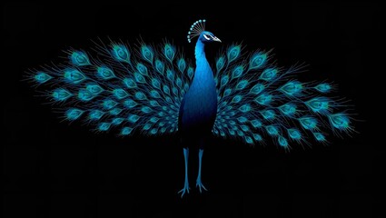 Render a Majestic Peacock with Its Resplendent Tail Fully Fanned