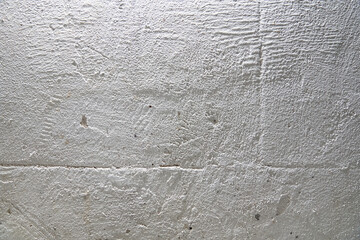 The grainy texture of a stone white wall. Uneven surface with space for copying. High quality photo