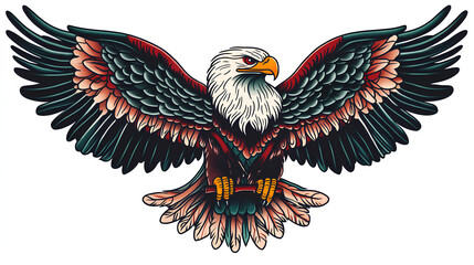Fototapeta premium eagle tattoo design. American traditional style, eagle tattoo flash 