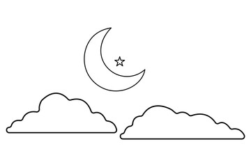 Cloud single Line Modern & Minimalist Drawing Vector for Graphic Project