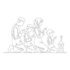  "Muslim Family Praying Together During Ramadan Month - Spiritual Bonding & Blessings"