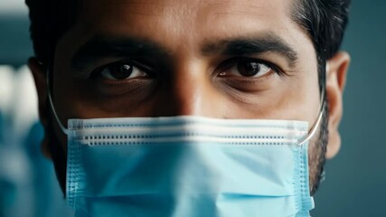 Portrait of Male Doctor Wearing Mask 