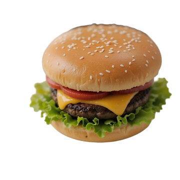 Beautiful fresh juicy cooked burger Very luscious air bun and beef