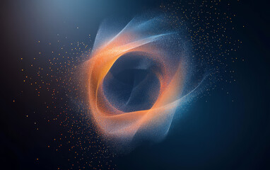 The background of future technology made up of particle elements and rays