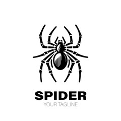 Spider Logo. Spider Logo Design. Spider Logo Brand. Spider Logo Vector Design Isolated on White Background