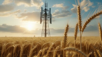 Rural Landscape with Telecommunication Tower