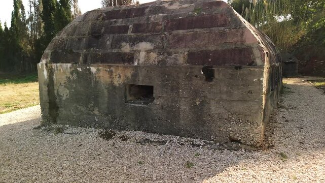 Spanish Civil War bunker with a machine gun nest in Nules, Castell&oacute;n, Spain