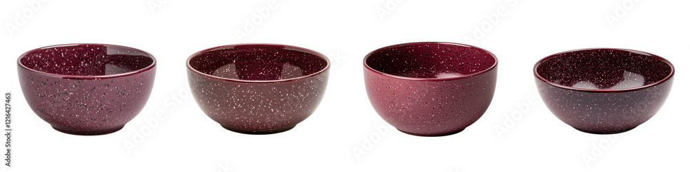 Aufkleber elegant set of burgundy red ceramic bowls in a minimalist arrangement displaying the deep color glos
