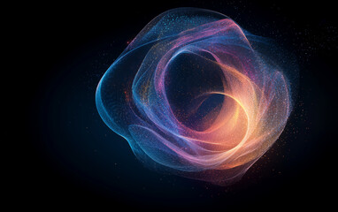 Fototapeta premium The background of future technology made up of particle elements and rays