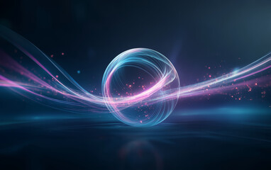 The background of future technology made up of particle elements and rays